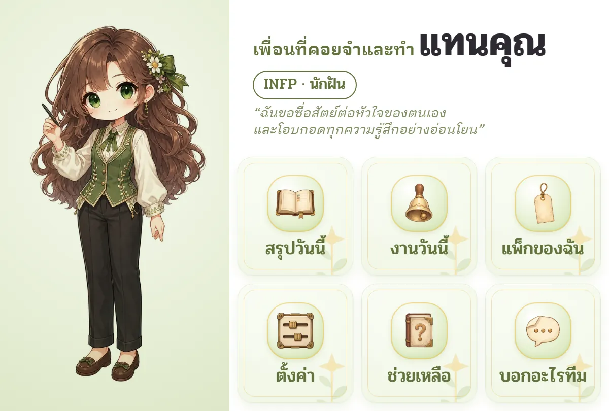 เมนูปุ่มลัดใน LINE พร้อมภูติเขียวนักประสาน